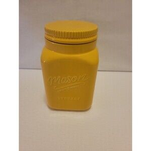 Yellow Mason Craft and More Storage Kitchen Ceramic 5 Cup Lidded Canister